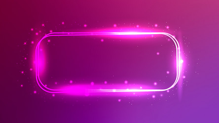 neon double rounded rectangular frame vector image