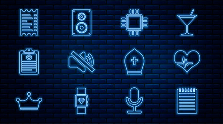 set line notebook heart rate processor with cpu vector image