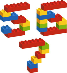 set of numbers from constructor 5 to 7 vector image