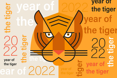 2022 poster placard web cite design tiger vector