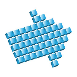 3d perspective arrow pointer icon cursor shape vector image