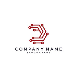 Letter d logo technology design Royalty Free Vector Image