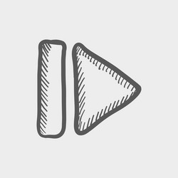 next button sketch icon vector image