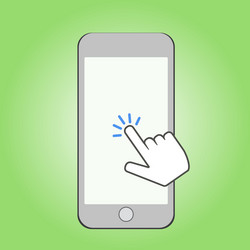 smartphone and click cursor finger sign vector image