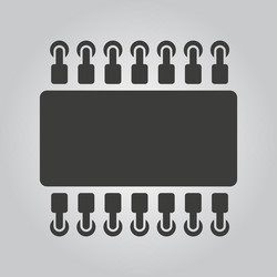 chip icon hardware and processor technology vector