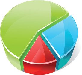Colorful 3d pie diagram chart digital Royalty Free Vector