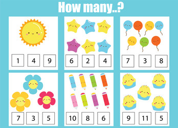 Kids Counting Math Game - Number Learning vector image