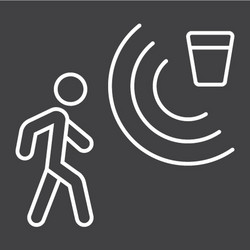 motion detector line icon security and guard vector