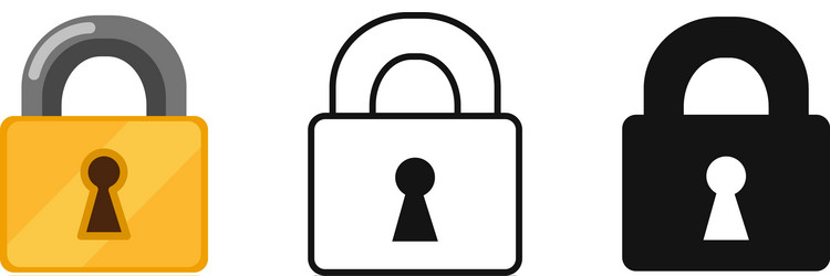 set different padlock icons vector image