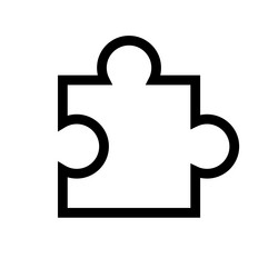 Simple puzzle piece icon vector