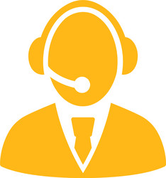 Call center worker icon vector