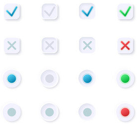 checkboxes for media ui elements kit vector image