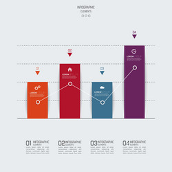 graph paper with indicators and scale growth vector