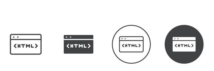 html code with meta tags icon logo outline vector image