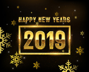 New Year 2019 Gold Sparkle Background vector image