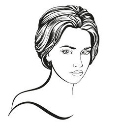 Elegant Woman Face Sketch Vector Image