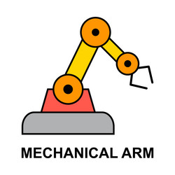 mechanical robot arm machine icon technology vector image