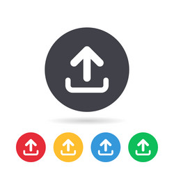 upload button icon and load data symbol vector image