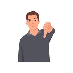 young man showing thumbs down sign vector