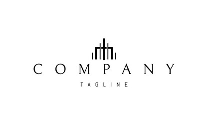 logo with an abstract image of columns vector image