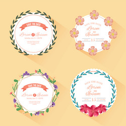 save date set circular frames vector image