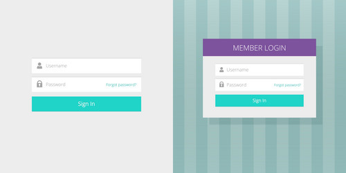 login page form ui web box with username vector image