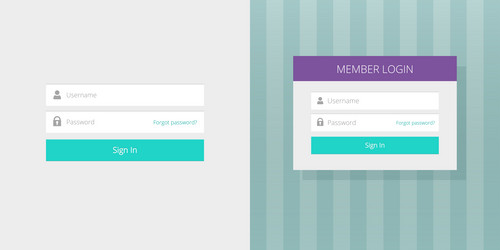 login page form ui web box with username vector