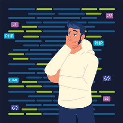 man with program codes vector image