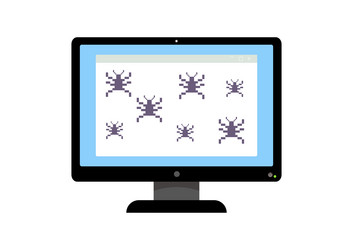 computer virus attack display icon vector image