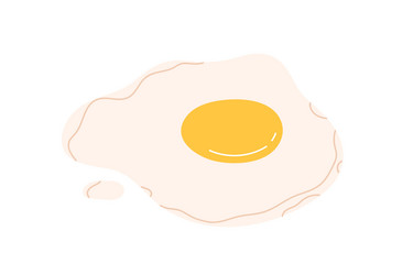 fried egg protein and yellow yolk cooked eating vector