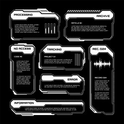 white futuristic hud ui elements sci-fi user vector image