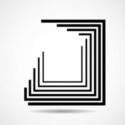 abstract square logo with lines geometric sign vector