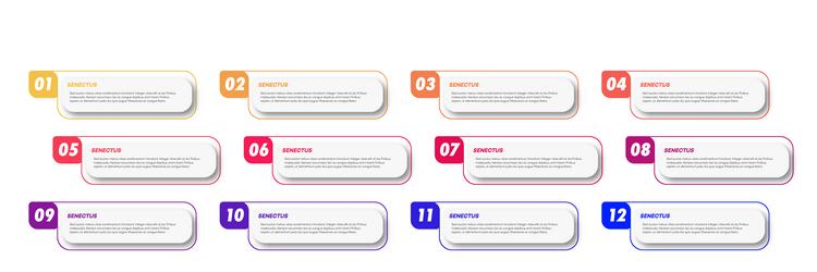 bullet points numbers from 1 to 12 list markers vector image