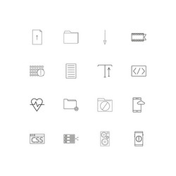 Files and folders sign simple linear icons set vector