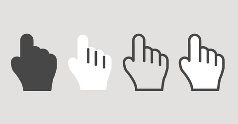 Mouse cursor hand icon black line sign Royalty Free Vector