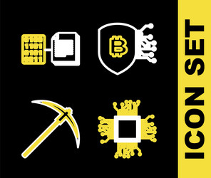 set line shield with bitcoin brain as digital vector image