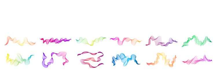 set of abstract backdrops with multicolor waves vector image
