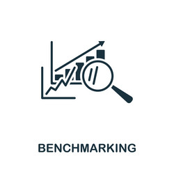 Benchmarking icon monochrome simple business Vector Image