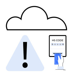 cloud storage access alert with error notification vector image