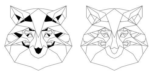 front view of fox head triangular icon vector image