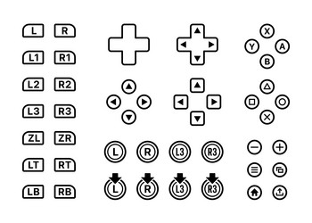 Game Controller Button Collection vector image