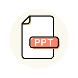 ppt file format extension color line icon vector image