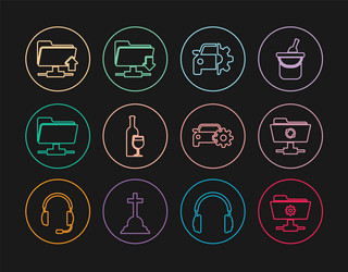 set line ftp settings folder sync refresh car vector image
