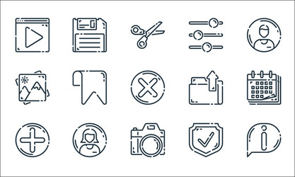 user interface line icons linear set quality vector image