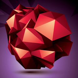 abstract asymmetric red object constructed from vector