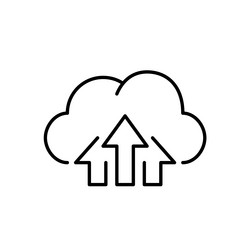 cloud and arrows up file synchronization using vector image