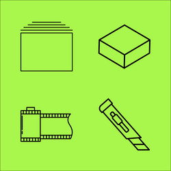design elements simple linear outline icon set vector image