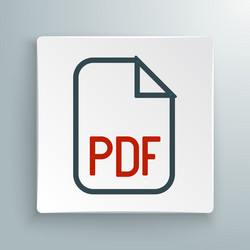 line pdf file document download button icon vector image