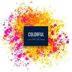 Pink and Yellow Watercolor Splash Vector Image