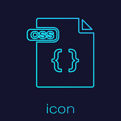 turquoise line css file document download vector image